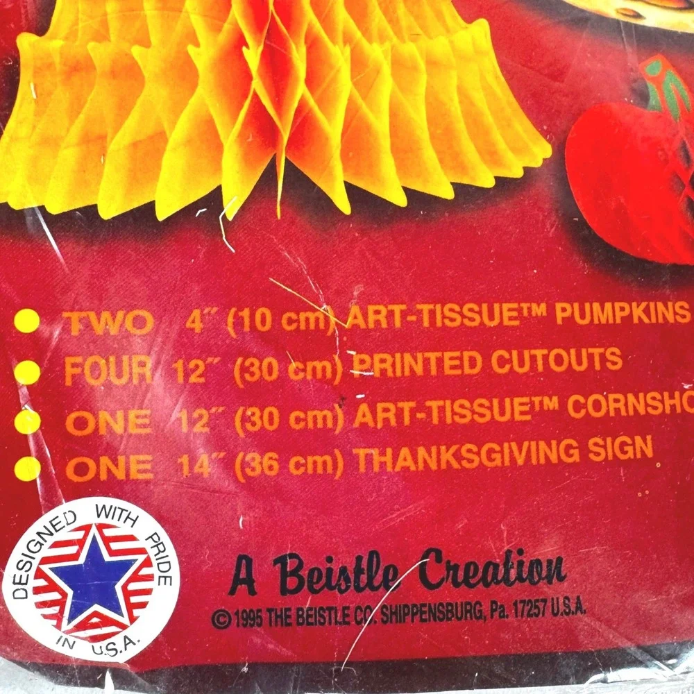 Vintage Beistle Thanksgiving Decorama 8 Piece Set Paper Tissue 1978 1979 NOS New